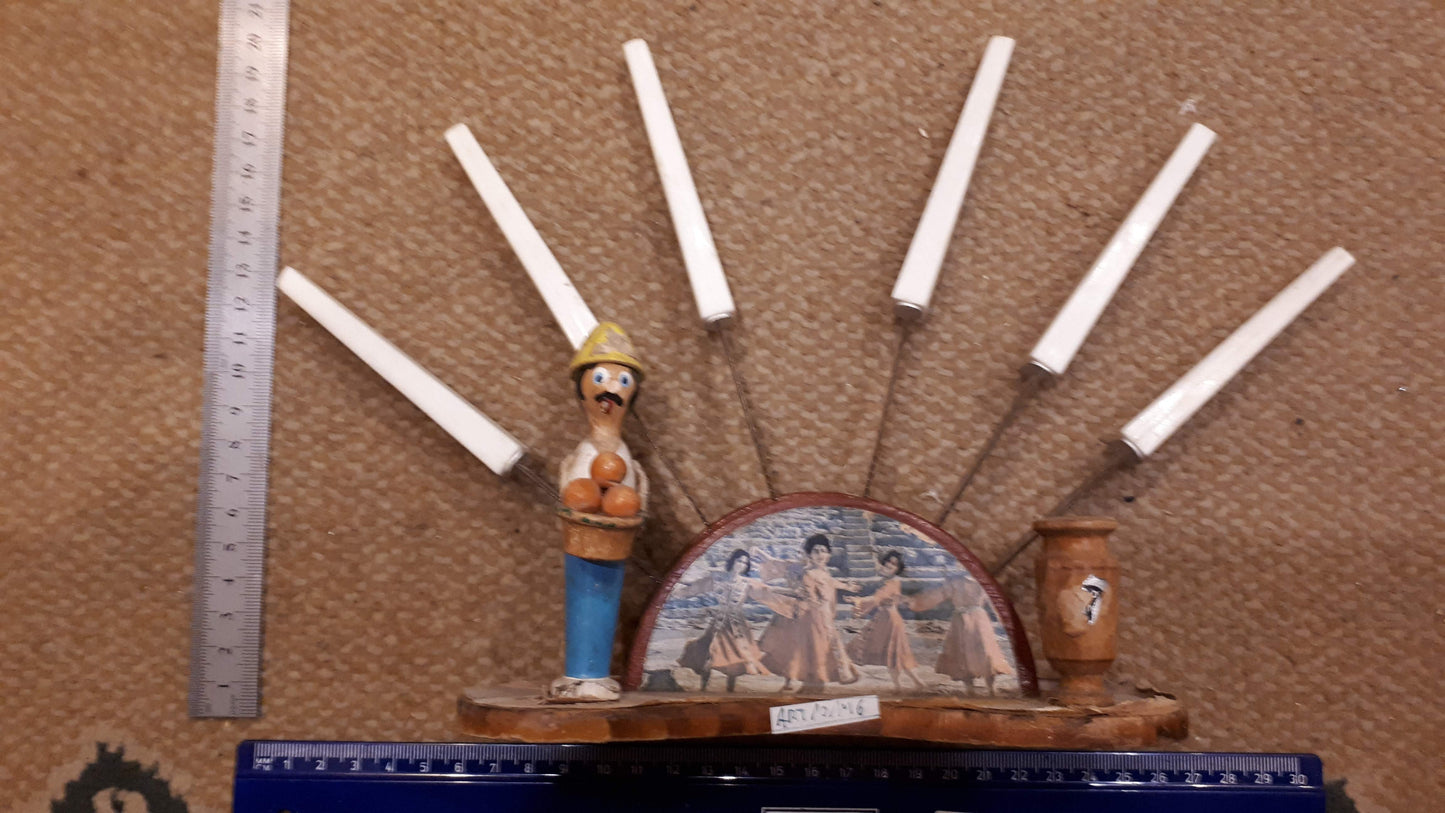 Vintage Kitchen Kniveswood wooden holder [ART10146]