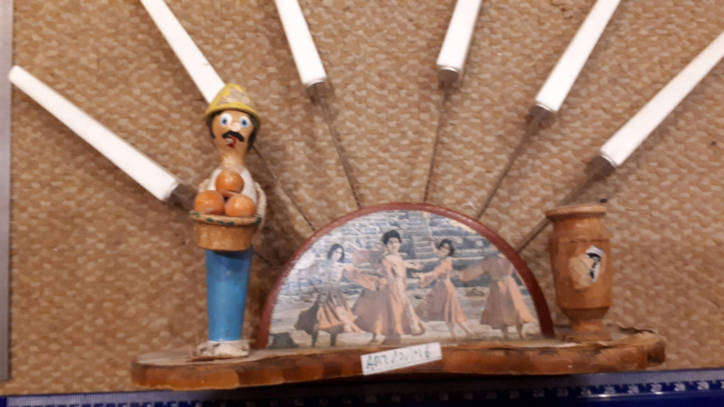 Vintage Kitchen Kniveswood wooden holder [ART10146]