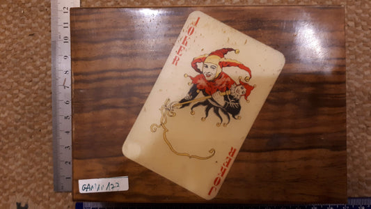Old 2x playing Cards in wooden box [GAM10173]