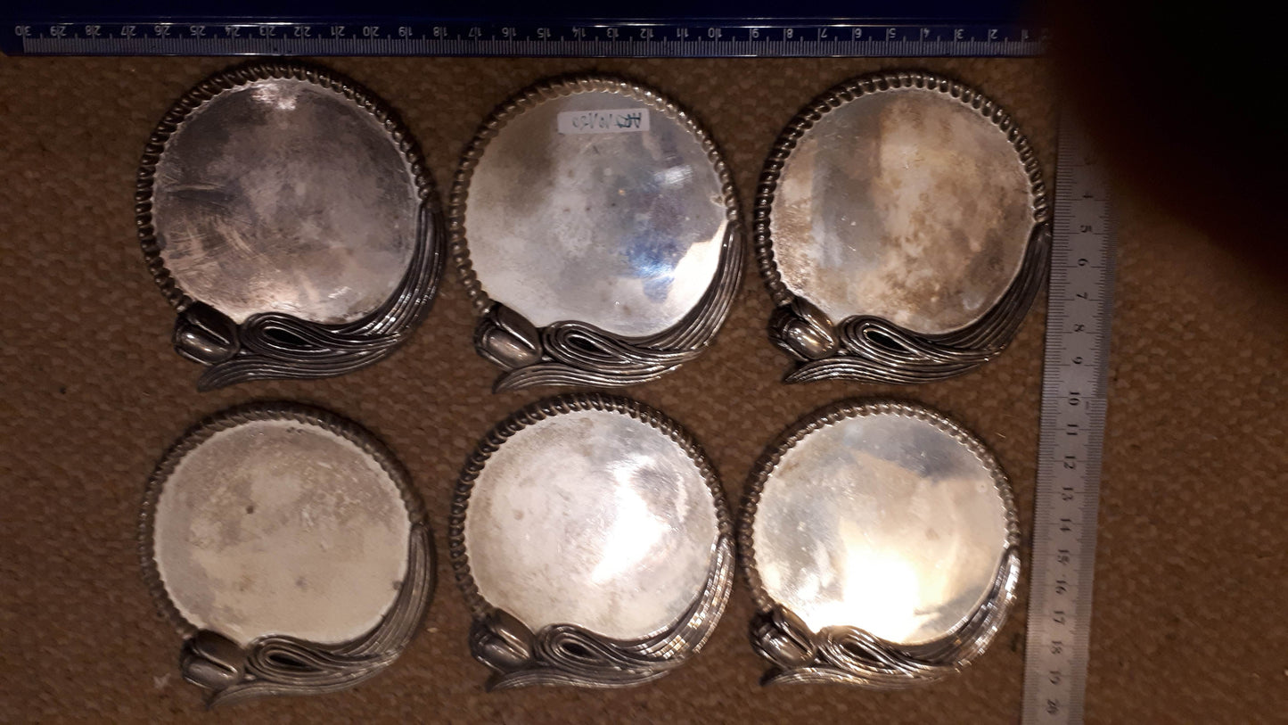 Vintage Bottom set for cups silver coating [ART10150]