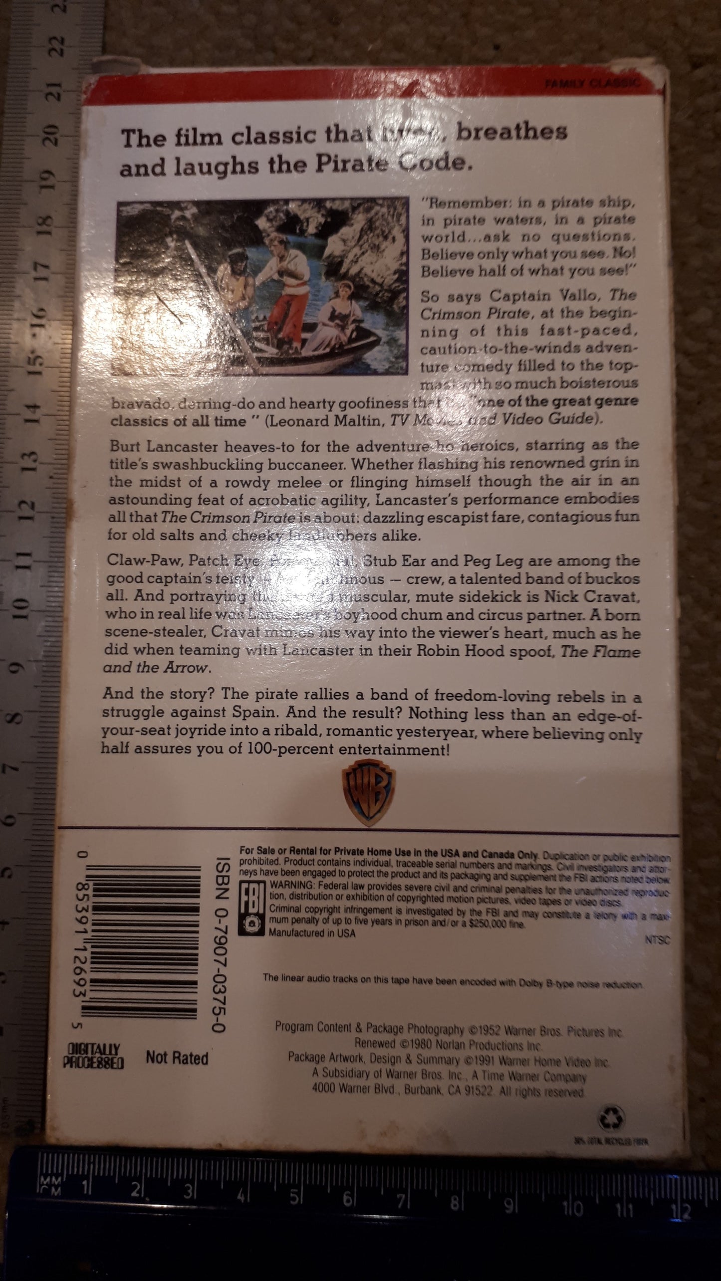 Brut lancaster The Crimson Pirate video cassette [ENT10156]