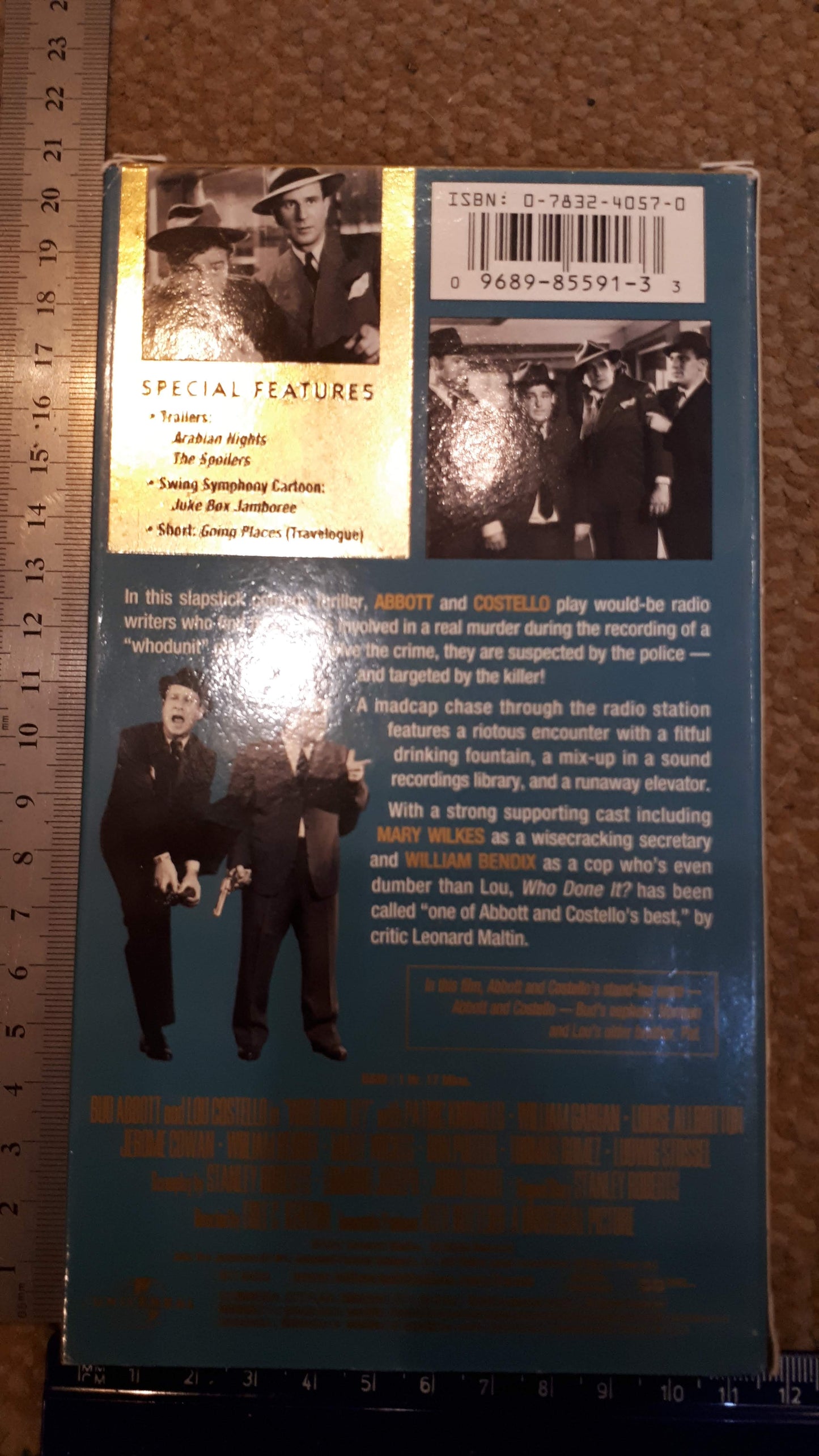 Abbot&Costello who done it video cassette [ENT10153]