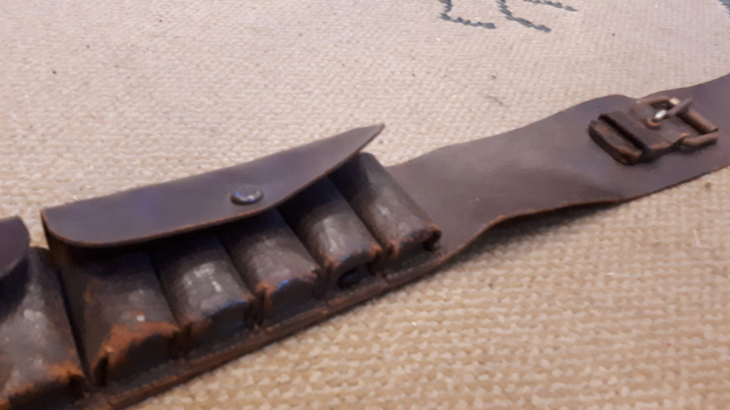 Vintage Leather Bullet Belt rare [ARM10125]