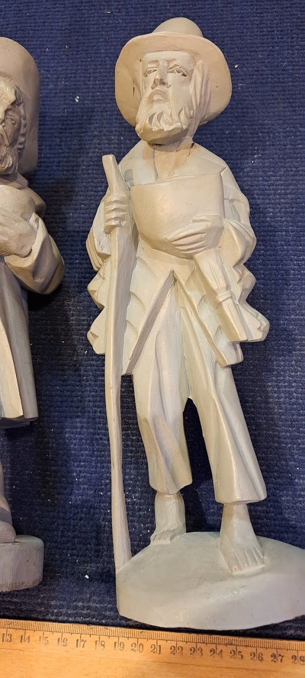 Vintage Pair of wooden men handworke sculptures [ART10163]