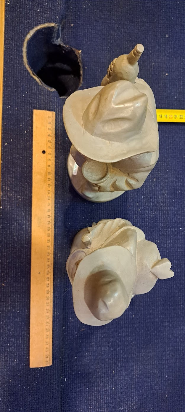 Vintage Pair of wooden men handworke sculptures [ART10163]