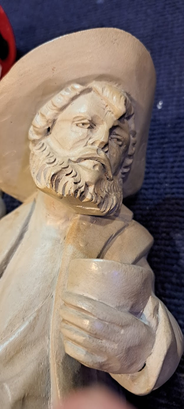 Vintage Pair of wooden men handworke sculptures [ART10163]