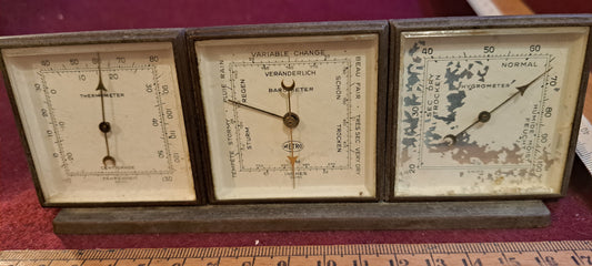 Vintage mechanical Hygrometer&barometer&thermometer - Rare [INS10253]