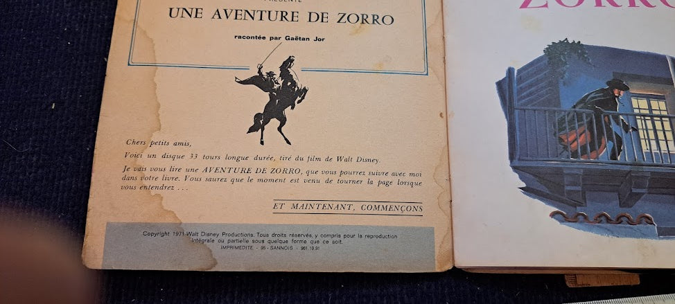 Walt Disney Zoro Vanilla Record and booklet [ENT10203]