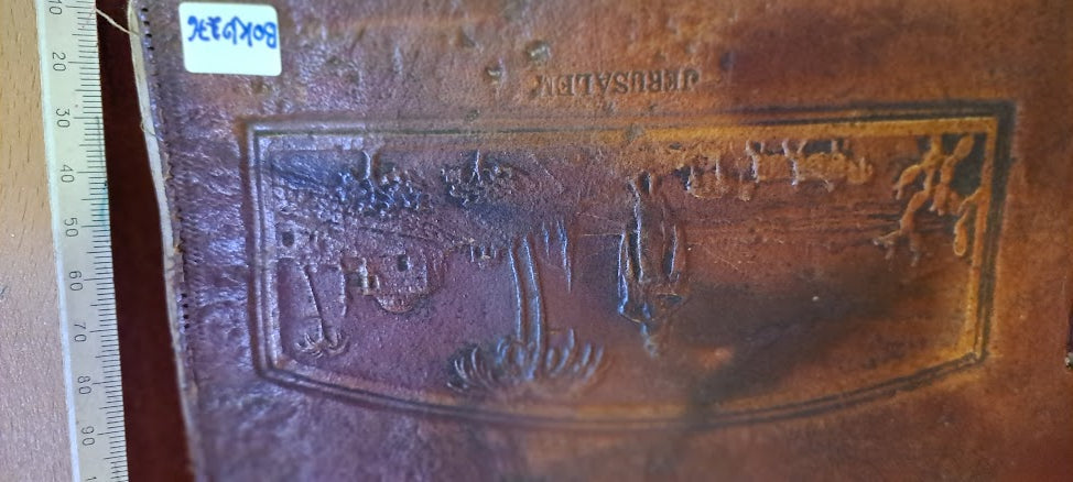 Photos old Album with Jerusalem Leather Plating [BOK10276]