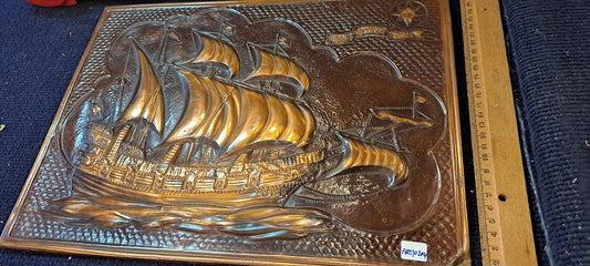 Vintage sailing ship copper artwork [ART10204]