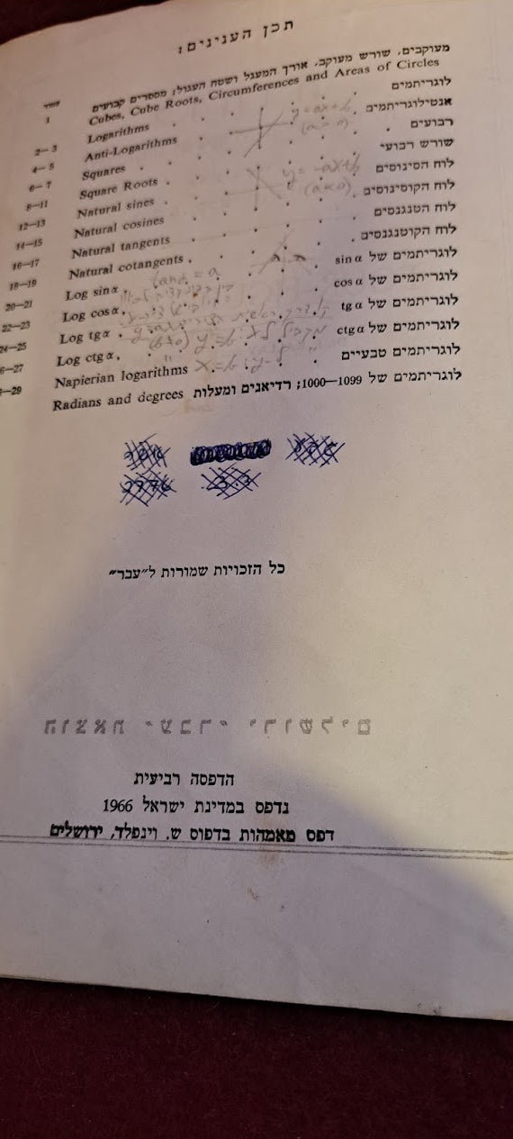 Old Logaritmics table booklet [BOK10234]
