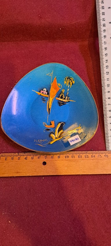 Vintage 1950-60th Israel holy land decoration metal plate [ISR10187]