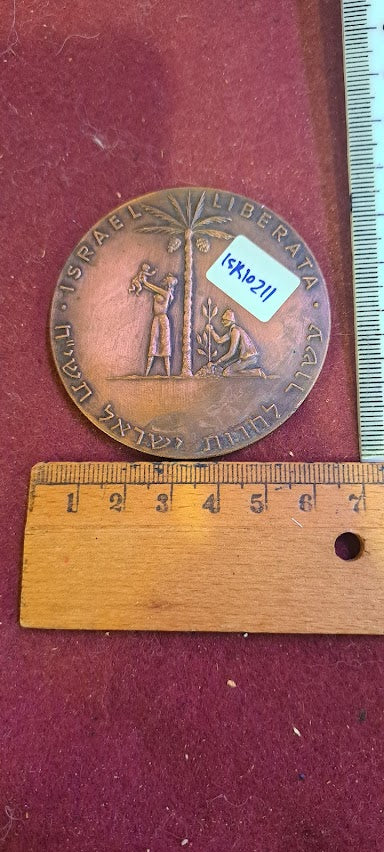Israel bronza medal - A Decade of Israel's Freedom 1958 [ISR10211]
