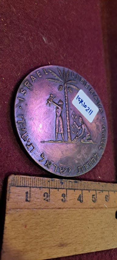 Israel bronza medal - A Decade of Israel's Freedom 1958 [ISR10211]