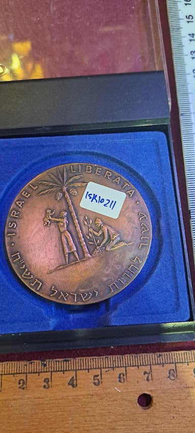 Israel bronza medal - A Decade of Israel's Freedom 1958 [ISR10211]