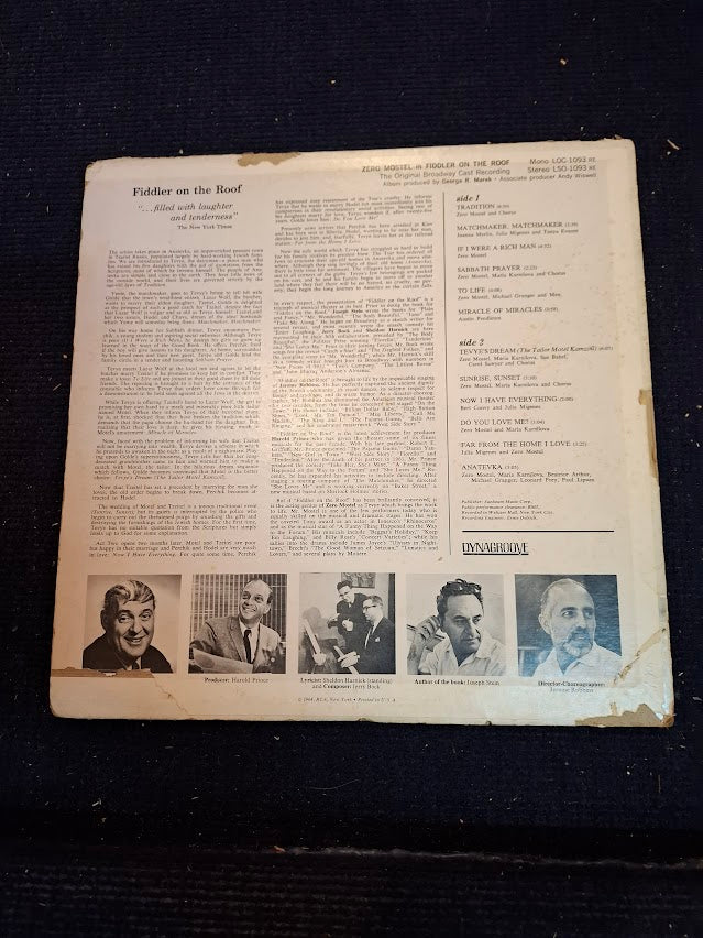 Fiddler on the roof, Broadway cast record [ENT10330]