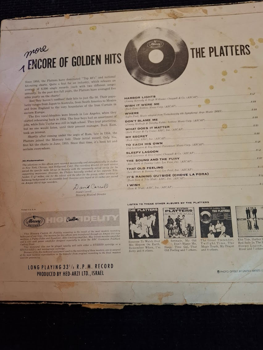 The platters - More encore of golden hits, record [ENT10420]