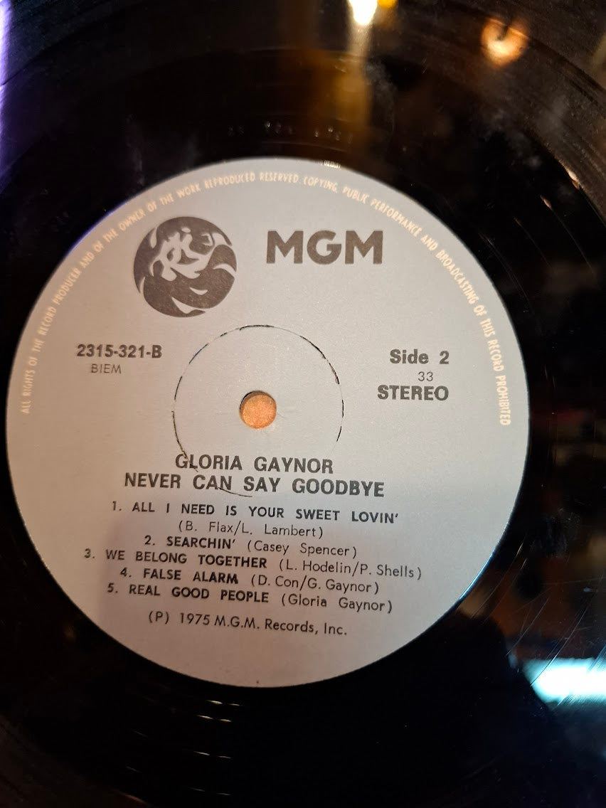 Gloria Gaynor - never can say goodbye, record [ENT10401]