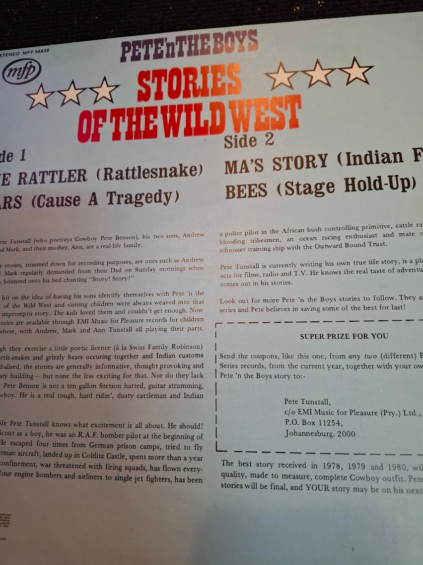 Pete n The boys stories of the wild west, record [ENT10407]