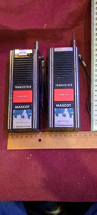 Vintage Walkie talkie, two-way radio x2 old MASCOT [INS10480]