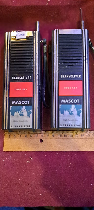 Vintage Walkie talkie, two-way radio x2 old MASCOT [INS10480]