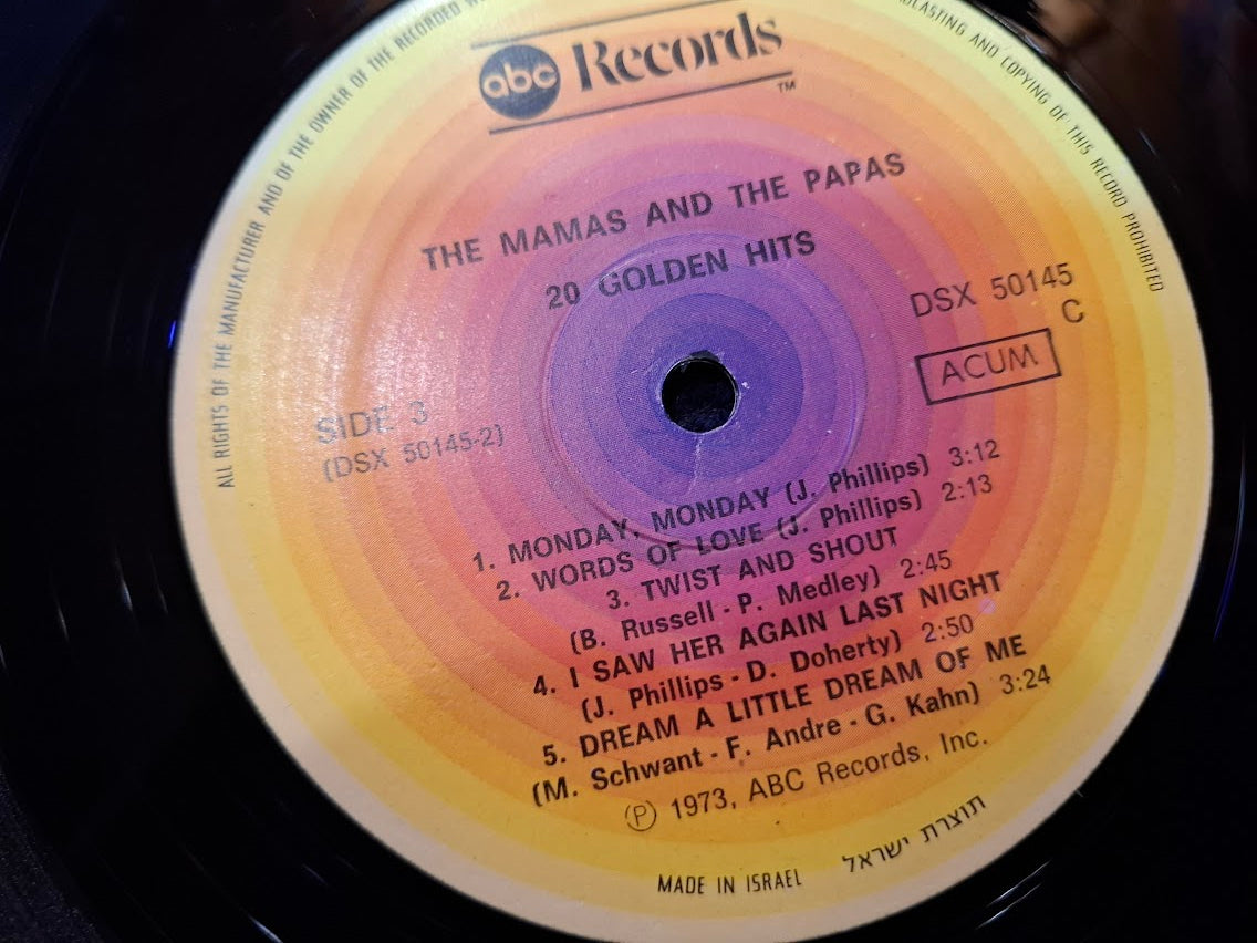 Mamas & Papas - 20 golden hits 1973, duble record [ENT10523]