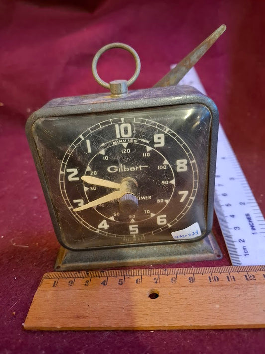 Vintage mechanical Gilert interval timer alarm clock - Rare [CLK10273]