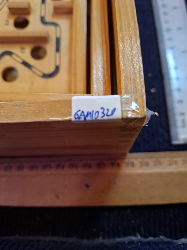 Vintage wooden stell ball Marble tilting Maze puzzle game roll [GAM10320]