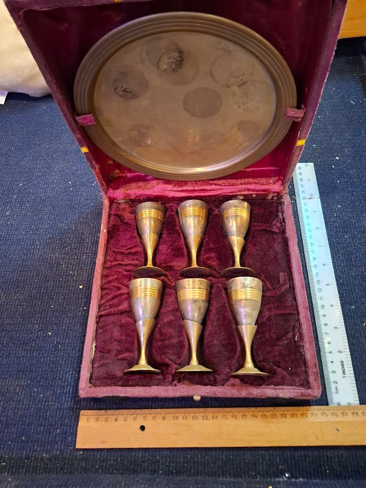 Vintage silver plated wine cups set [JUD10201]