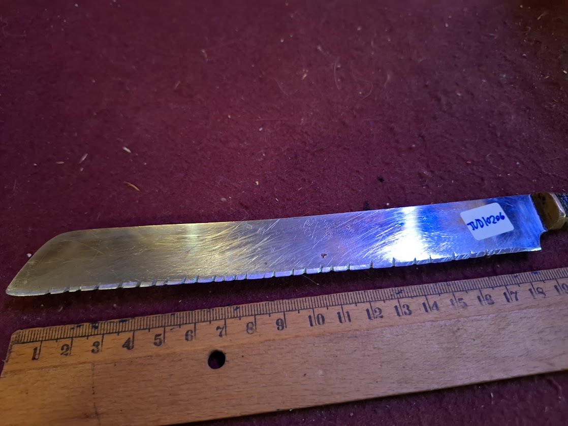 Jew old knife for challah, Silver plating [JUD10206]