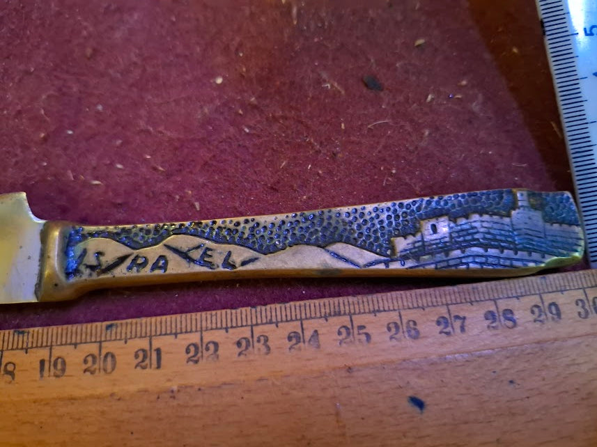 Jew old knife for challah, Silver plating [JUD10206]
