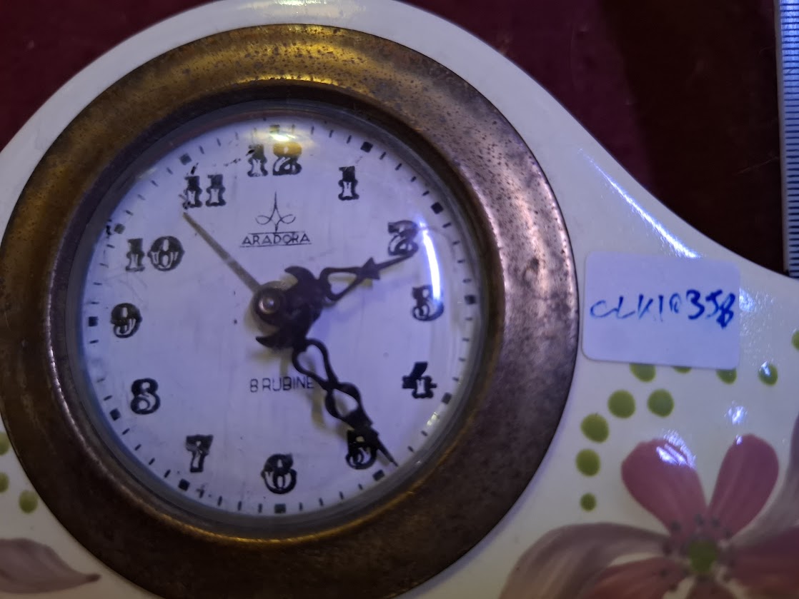 Vintage mechanical Delicate porcelain desk clock [CLK10358]
