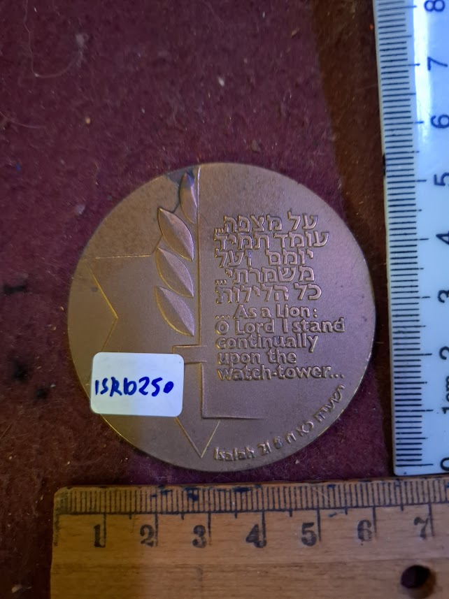 Israel bronza medal - Soldiers' welfare ass. 1987 [ISR10250]
