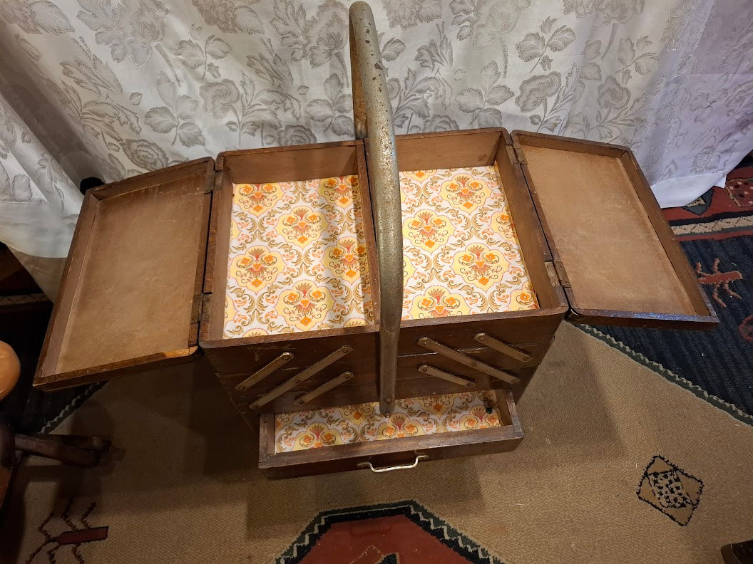 Antique big Sewing Tool Box  - Rare [ FUR10218]  *for Israel local market only*