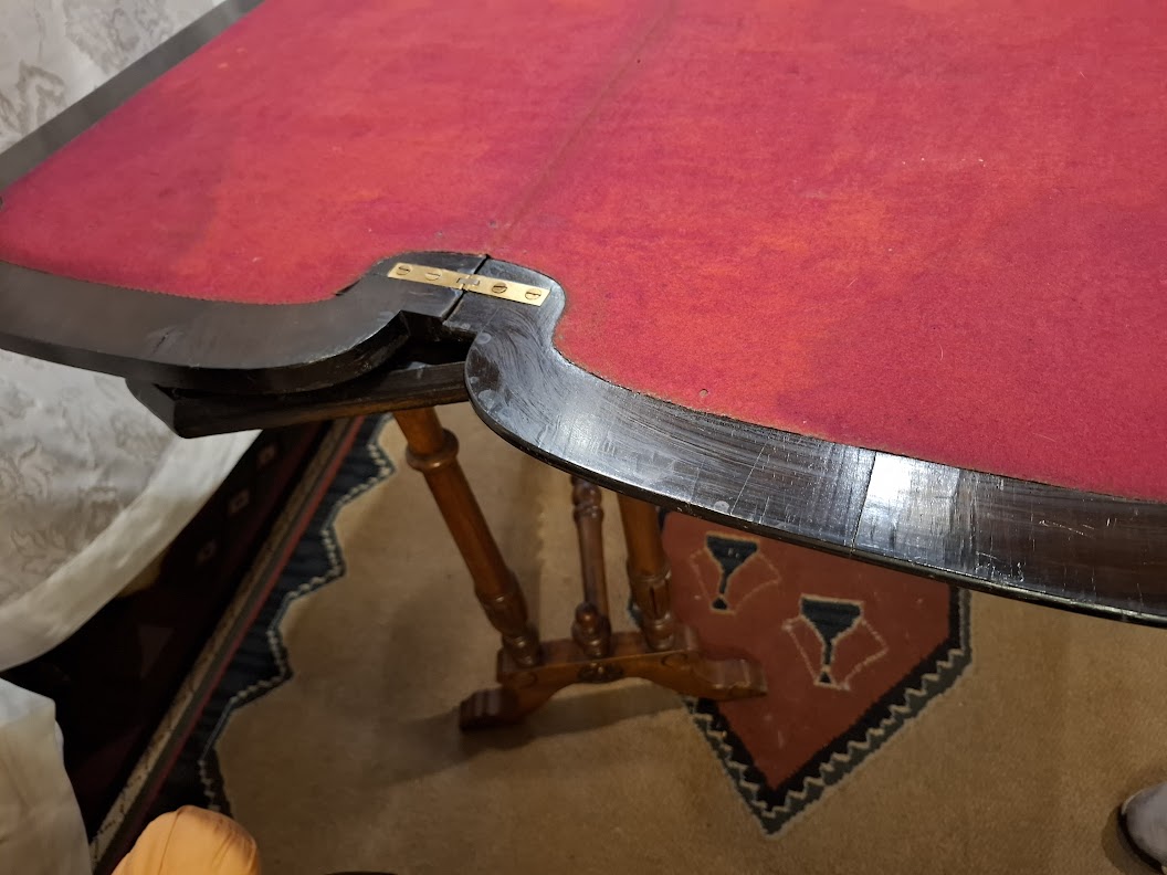 Antique wood card table [FUR10219] - RARE *for Israel local market only*