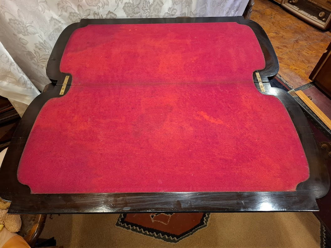 Antique wood card table [FUR10219] - RARE *for Israel local market only*