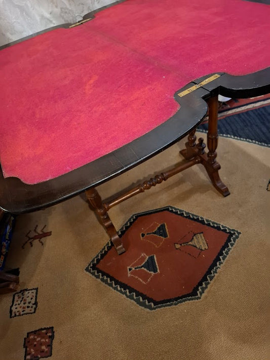Antique wood card table [FUR10219] - RARE *for Israel local market only*