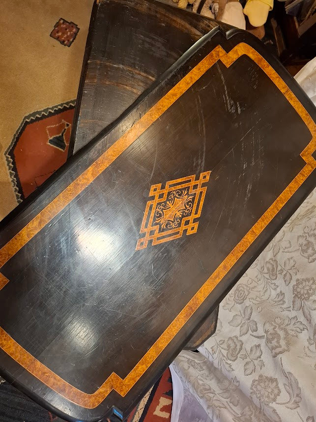 Antique wood card table [FUR10219] - RARE *for Israel local market only*