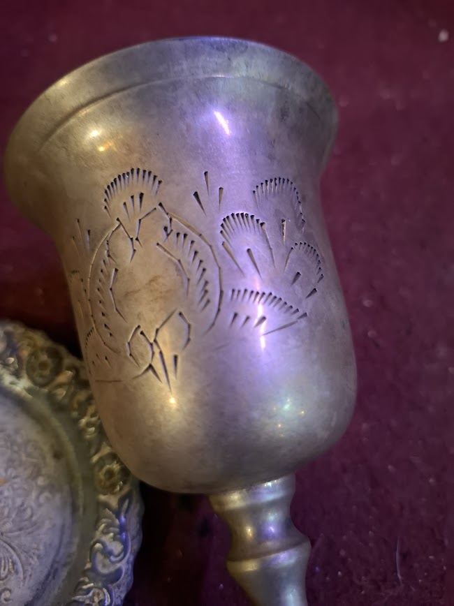 Judaica silver plated wine cup [JUD10215]