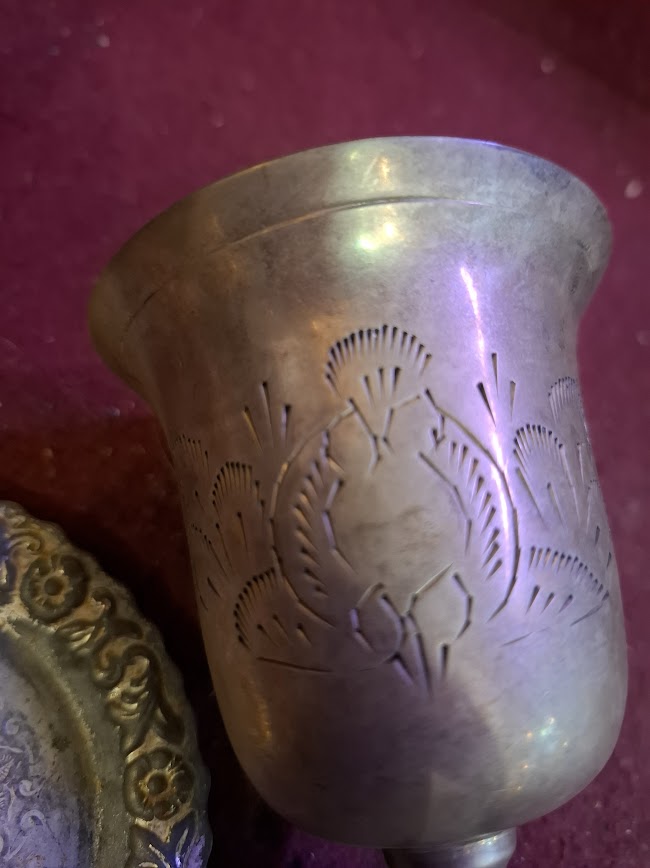 Judaica silver plated wine cup [JUD10215]