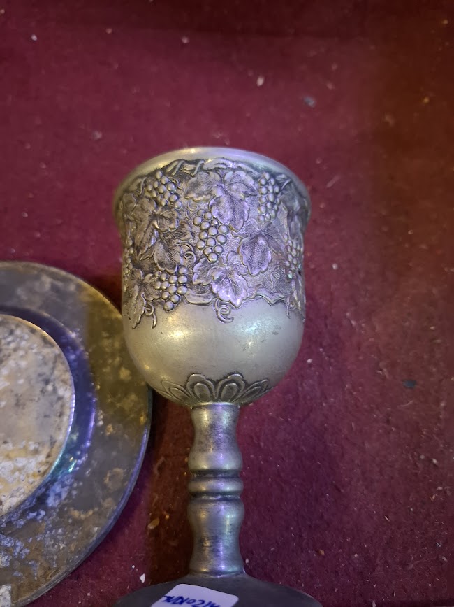 Judaica silver plated wine cup [JUD10214]