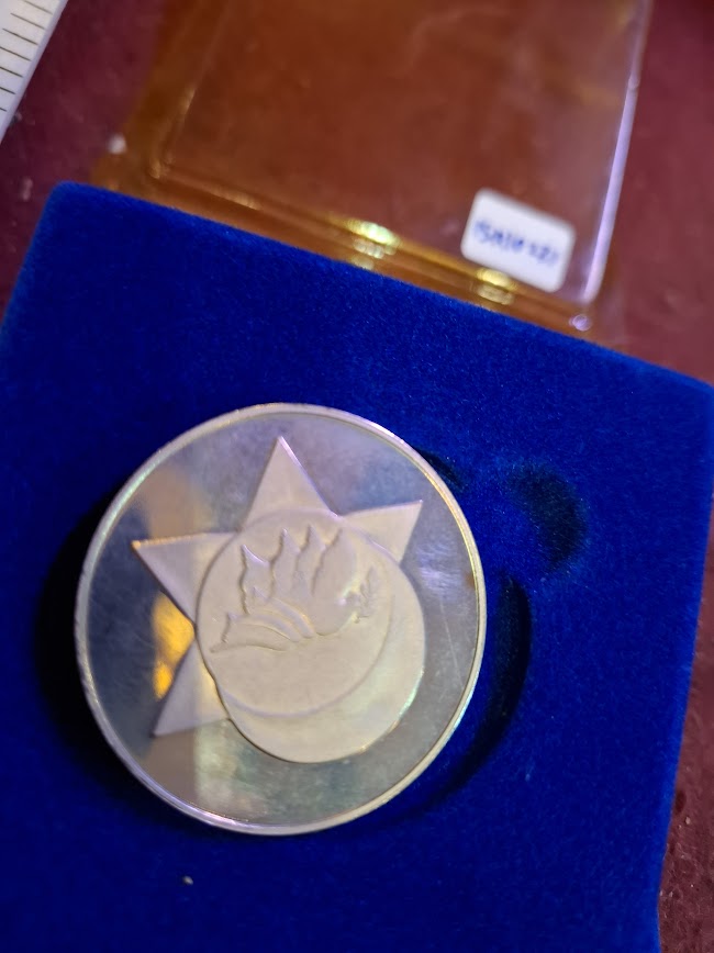 Israel silver plated medal - Israel-Jordan Peace Treaty, 1994 [ISR10231]