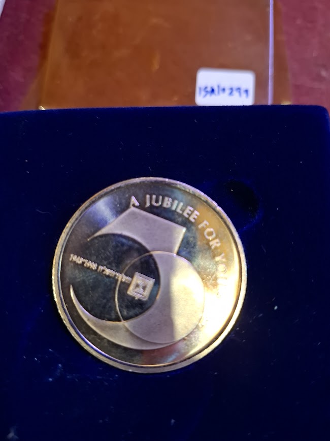 Israel silver plated medal -50th anniversary Zion Jewish 1998 [ISR10299]