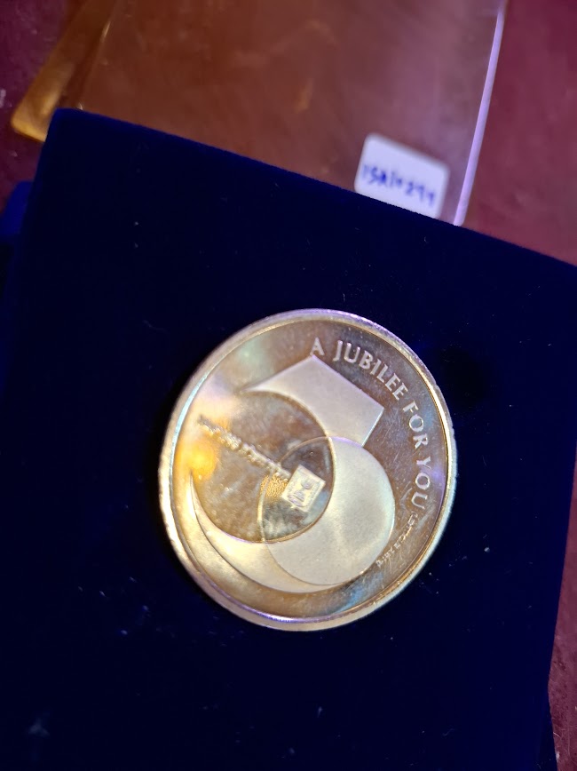 Israel silver plated medal -50th anniversary Zion Jewish 1998 [ISR10299]