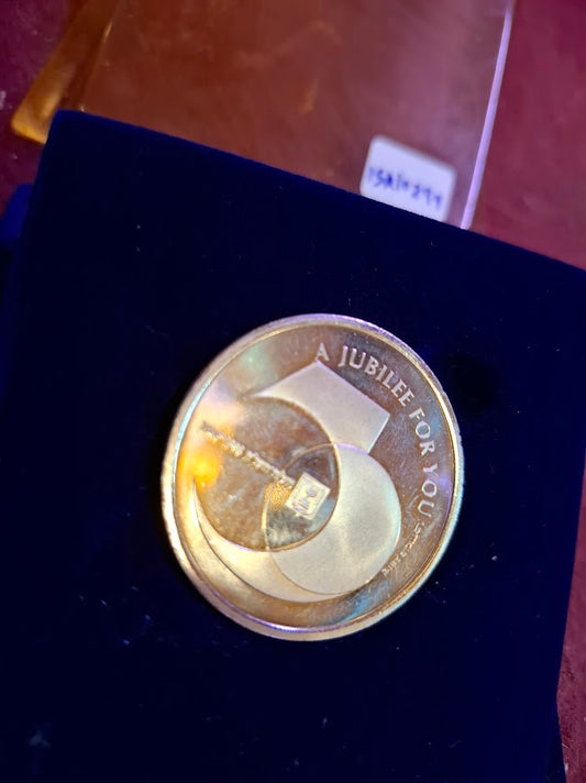 Israel silver plated medal -50th anniversary Zion Jewish 1998 [ISR10299]