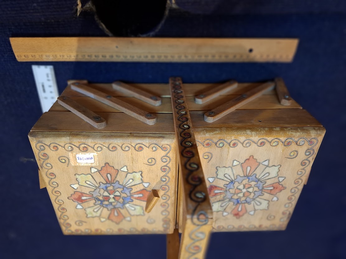 Old wooden sewing tool box [OTH10393]*for Israel local market only*