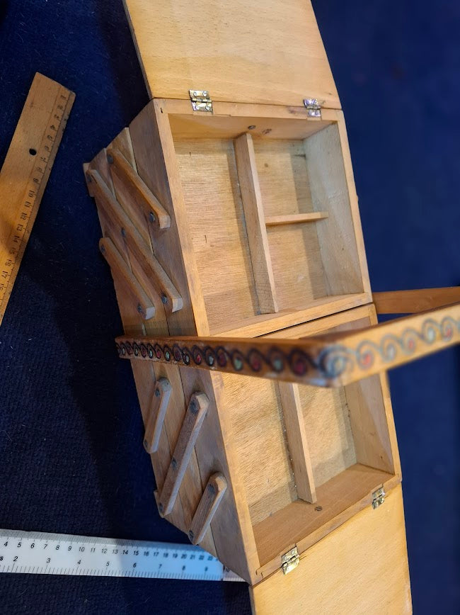 Old wooden sewing tool box [OTH10393]*for Israel local market only*