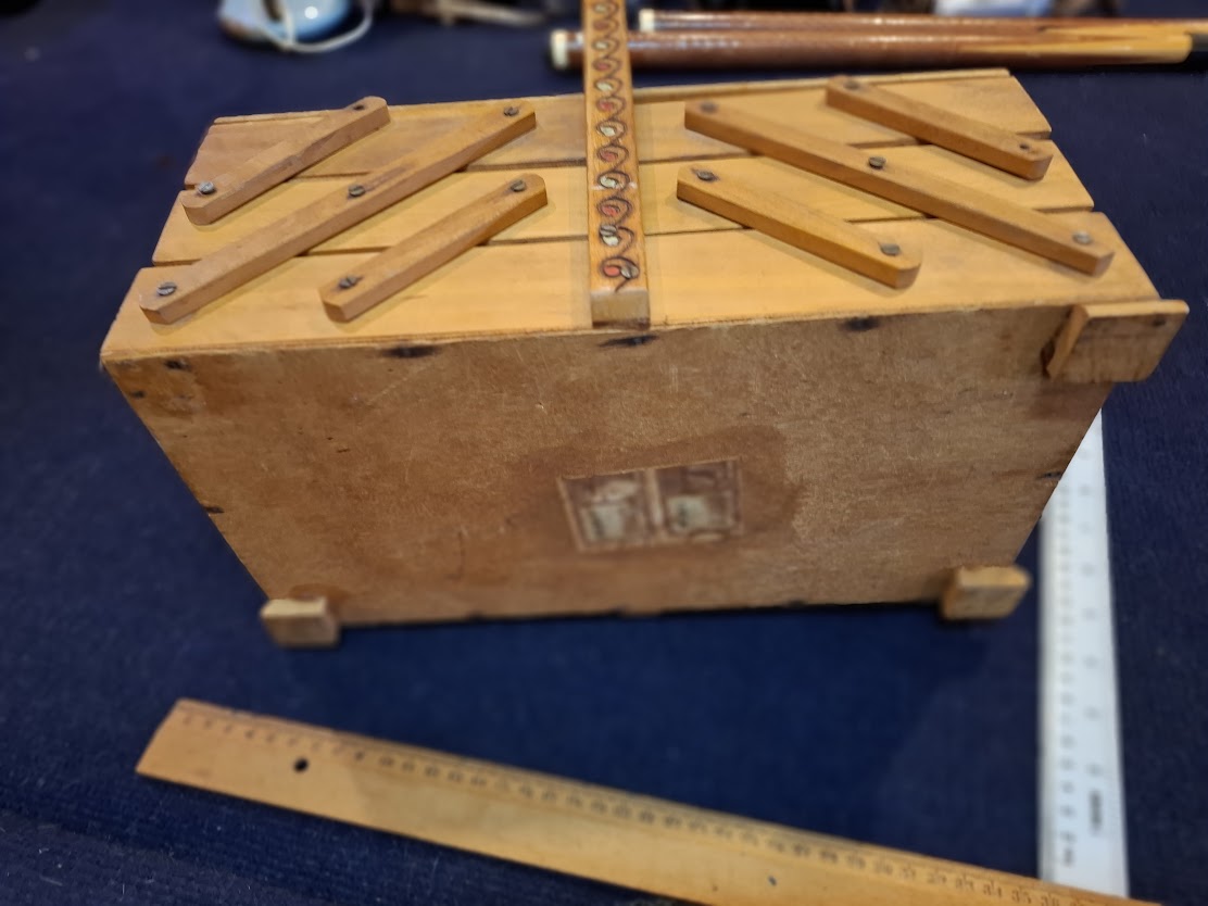 Old wooden sewing tool box [OTH10393]*for Israel local market only*