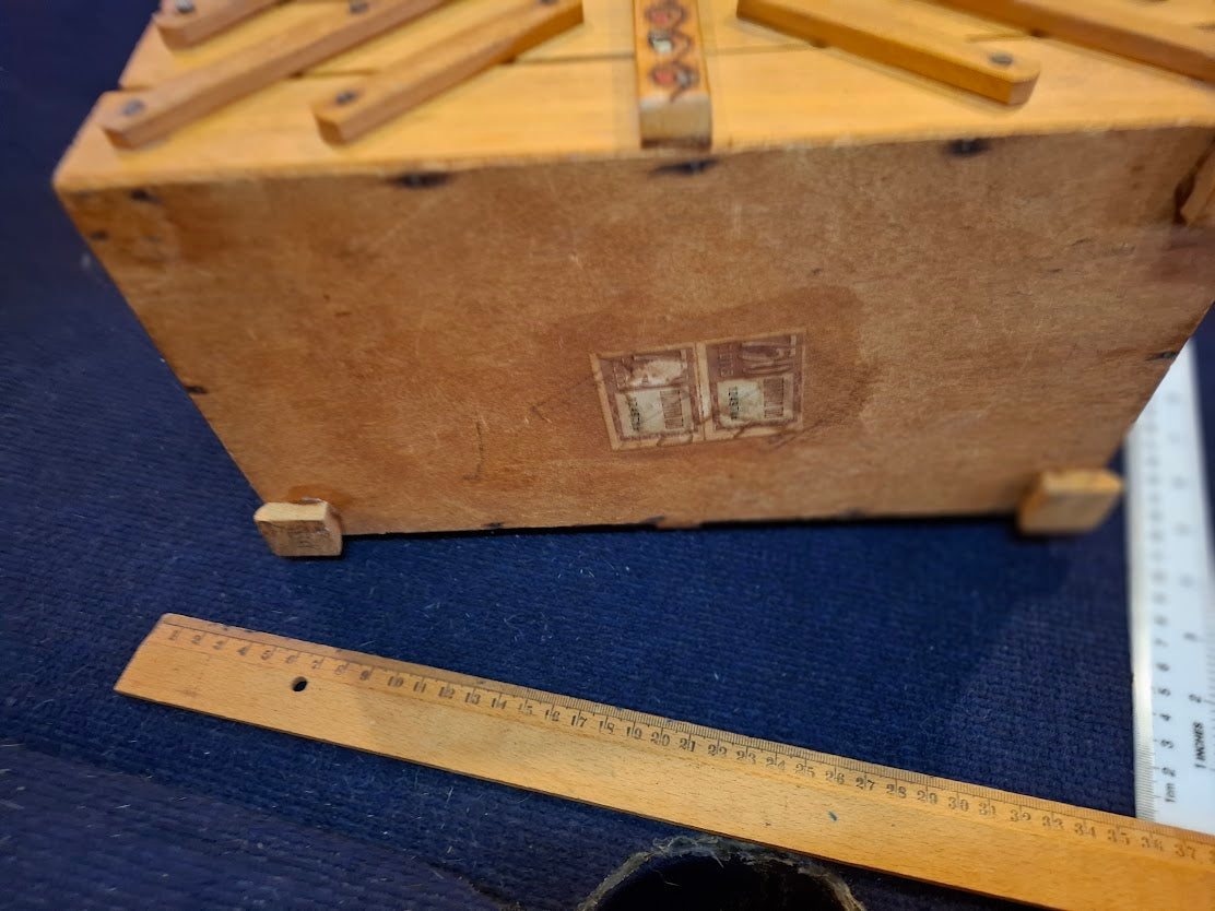 Old wooden sewing tool box [OTH10393]*for Israel local market only*