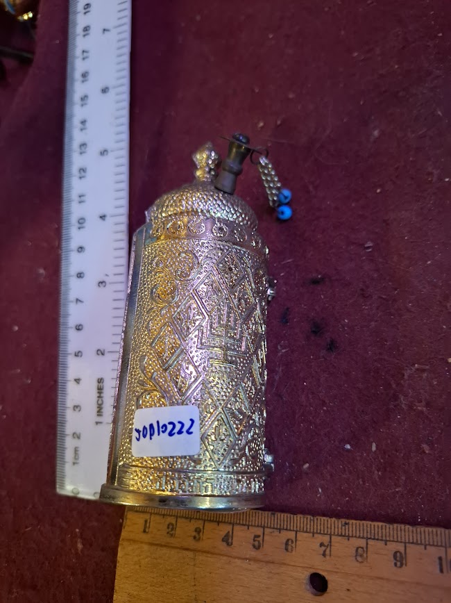 Vintage miniature Tora scroll Hebrew Jewish bible silver palyted [JUD10222]